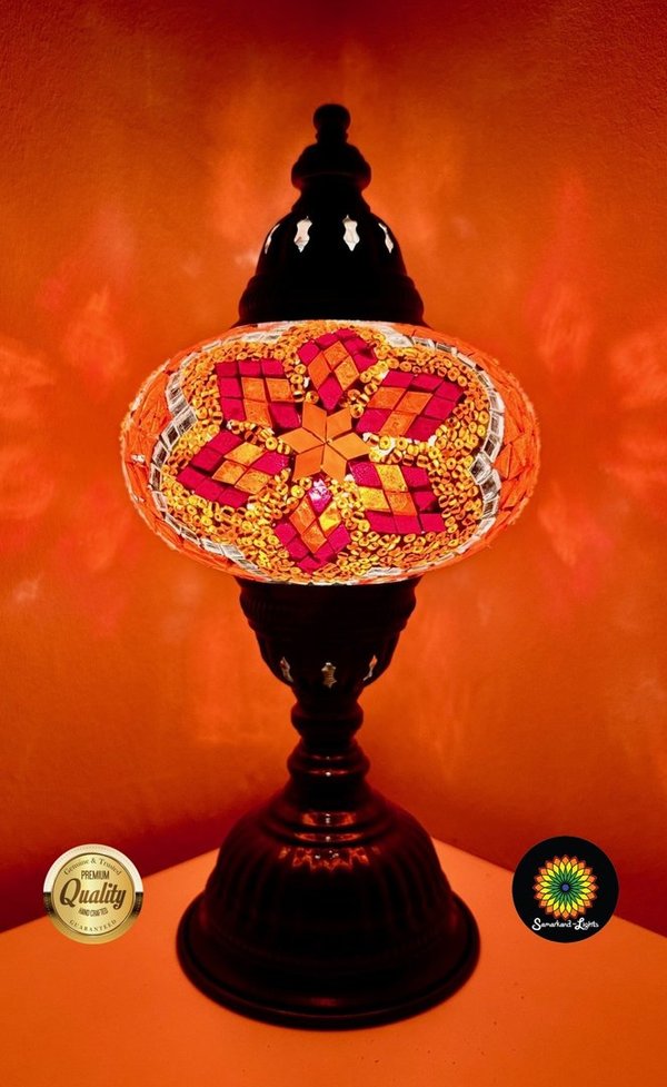Tischlampe L /Orange-Rot Stern/(Art: L-013)