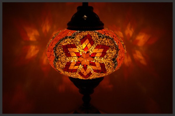 Tischlampe L /Orange-Rot Stern/(Art: L-013)