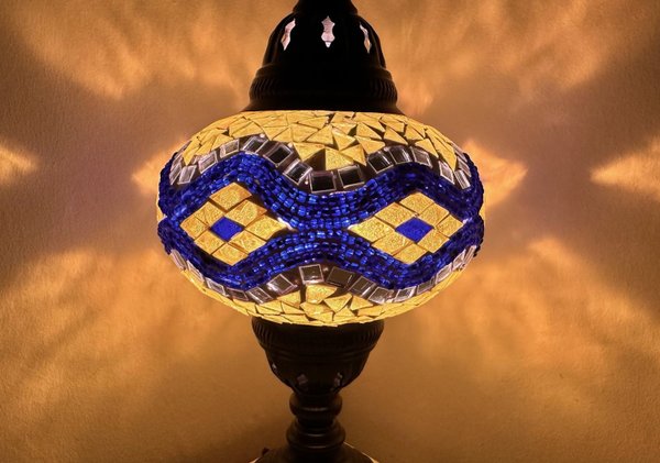 Tischlampe L / Gelb Blau / (Art: L-016)