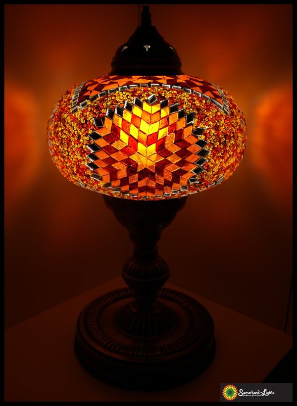 Tischlampe XL / Orange-Stern / (Art: XL-002)