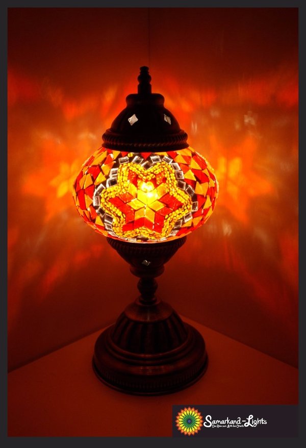 Tischlampe M / Orange-Stern / (Art: M-022)