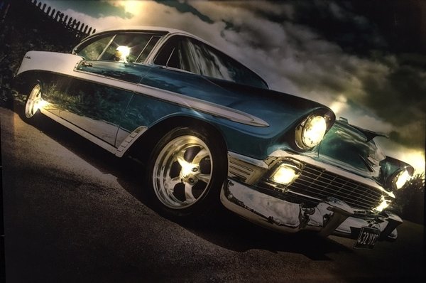 LED - Bild / Old Car Blue (Art: L-001)