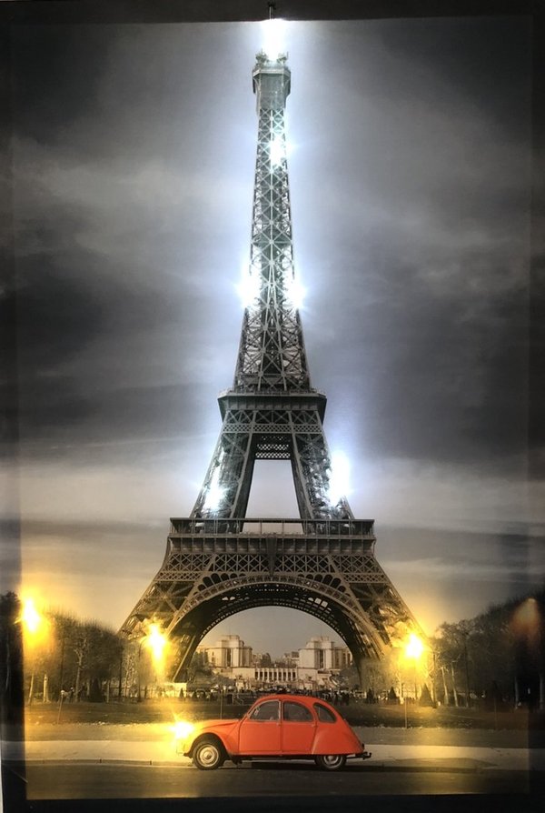 LED - Bild / Eiffelturm - Grau (Art: L-027)