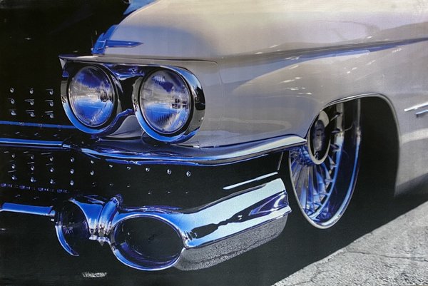 LED - Bild / US Car / Classic / White-Blue (Art: L-054)