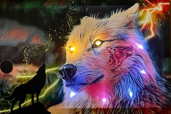 LED - Bild / Wolf - Color (Art: L-072)