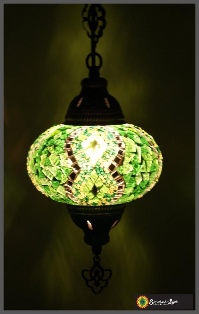 Mosaik Lampe Hängelampe Windlicht mosaiklampe Glas Silber Samarkand-Lights 