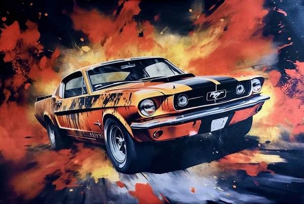 LED - Bild / US Car / Mustang - Fire (Art: L-112)