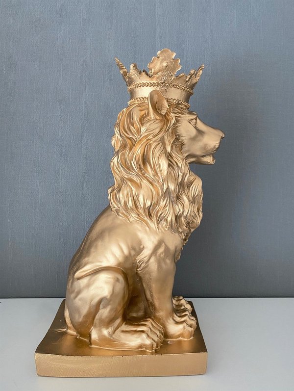 Skulptur / Löwe / Gold - Krone (Art: SK-006)