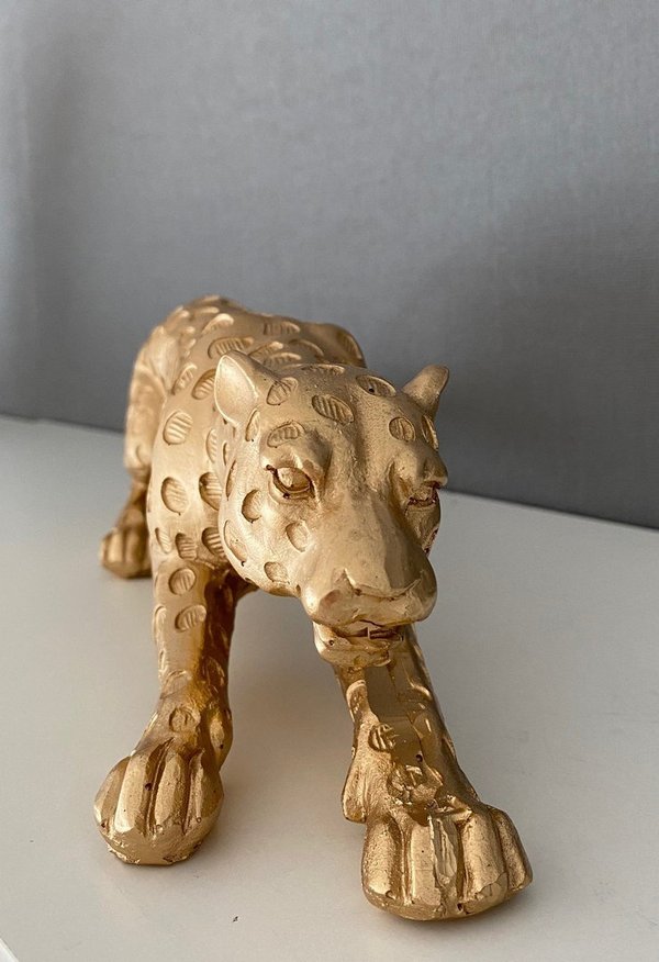 Skulptur / Leopard - Gold (Art: SK-088)