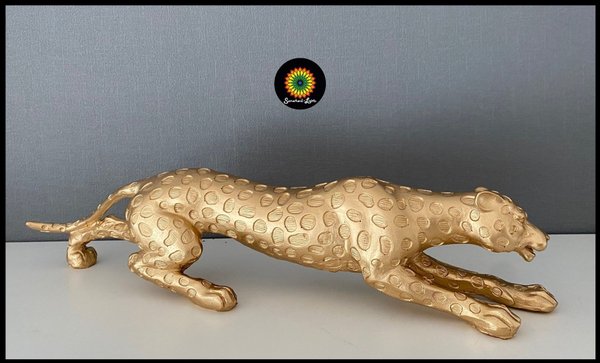 Skulptur / Leopard - Gold (Art: SK-088)